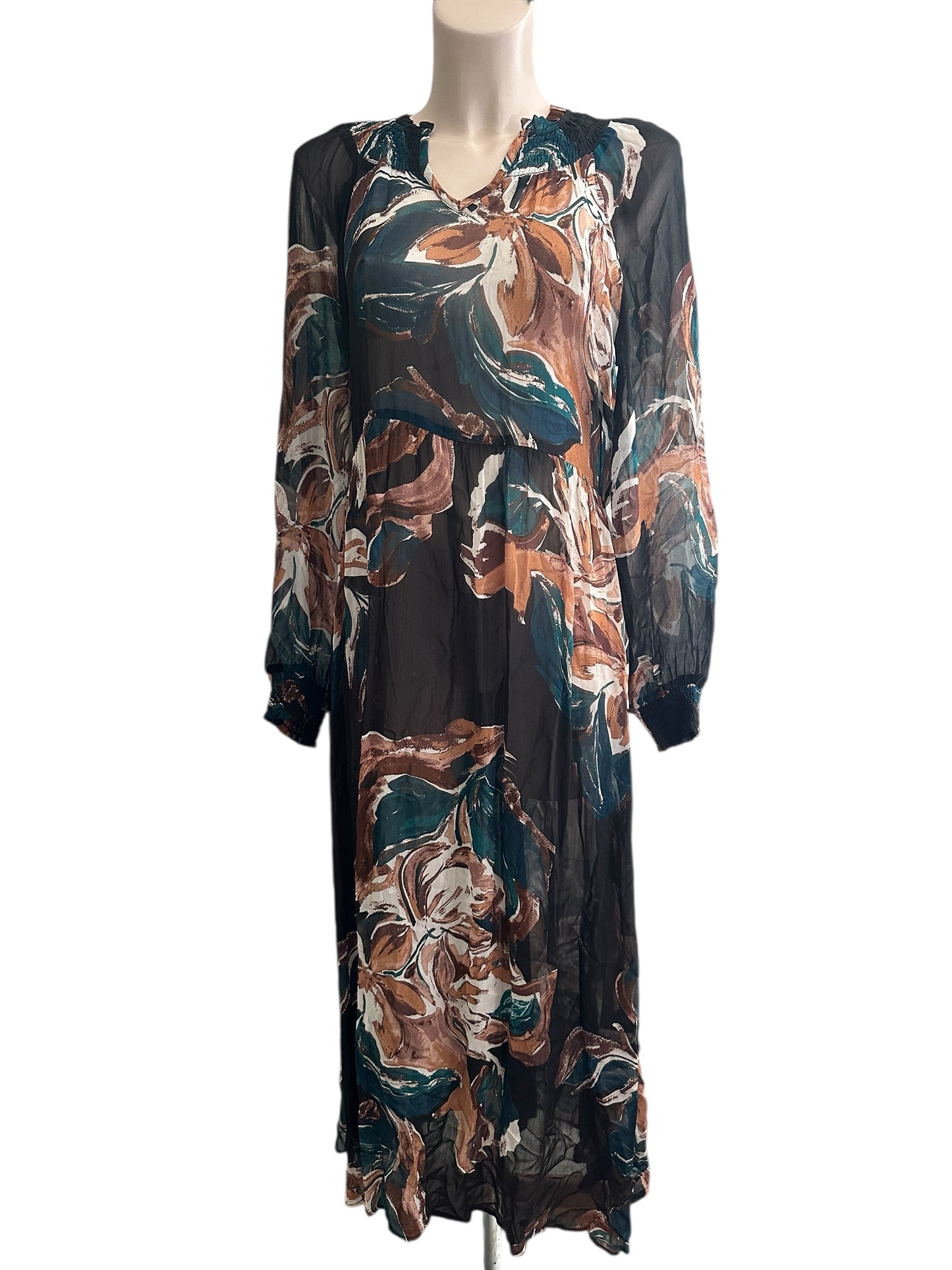 Cream maxi jurk NIEUW S