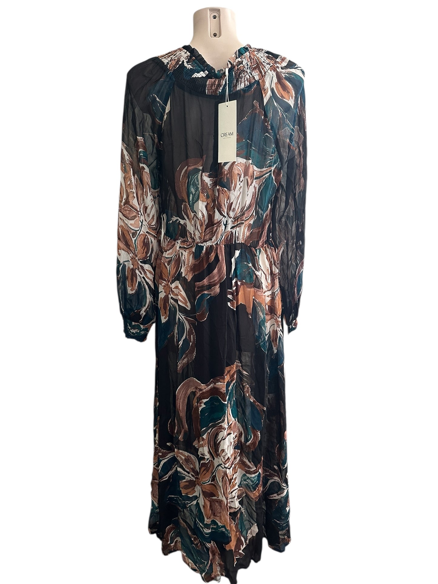 Cream maxi jurk NIEUW S