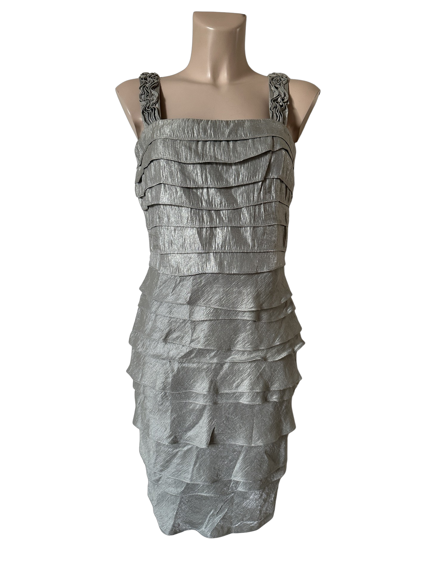 slim fit dress slacks Joseph Ribkoff Grey Melange Straight Dress with Sequin Detail Style 254931 Grey Melange / XL