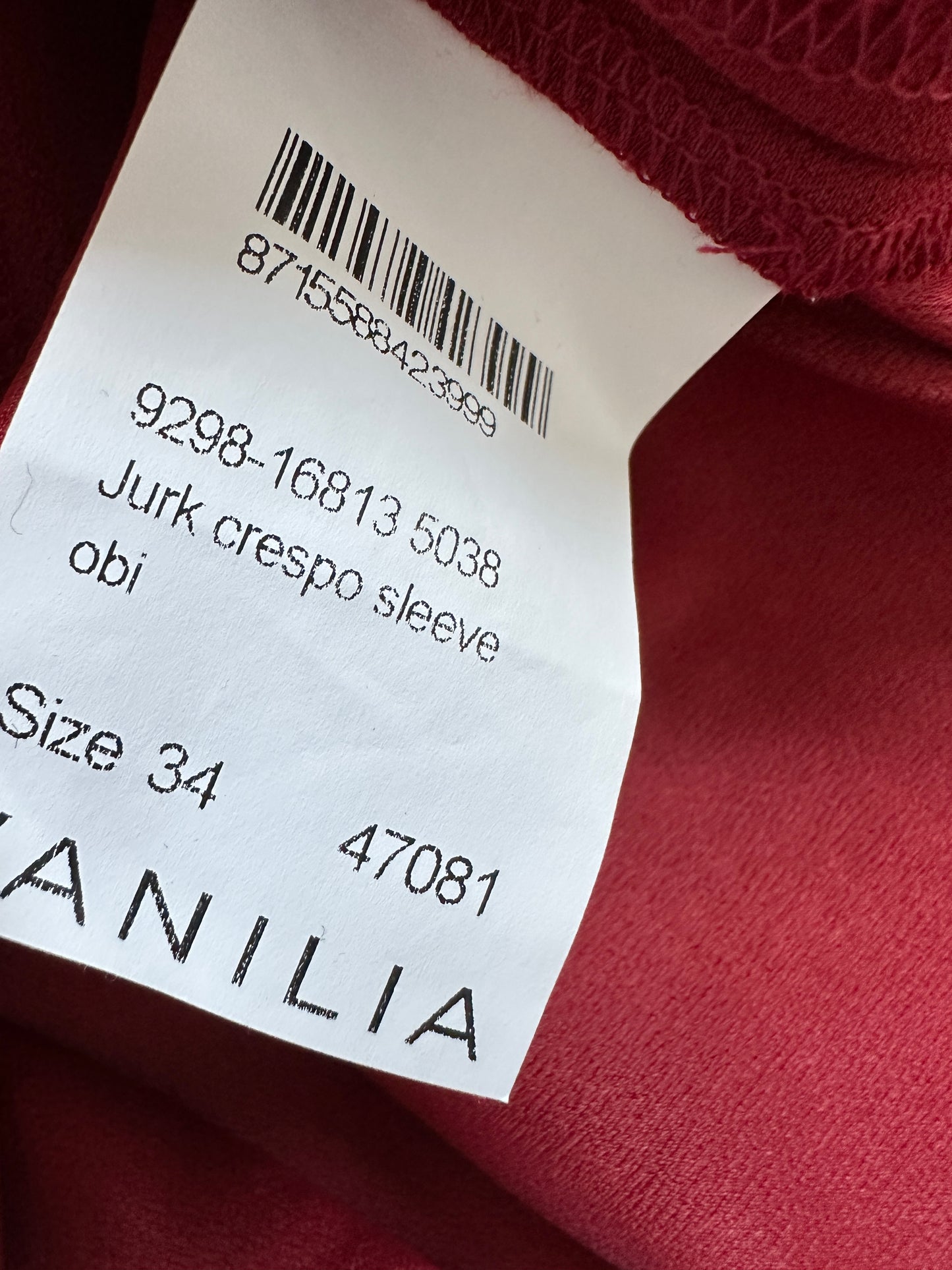 Vanilia jurk XS
