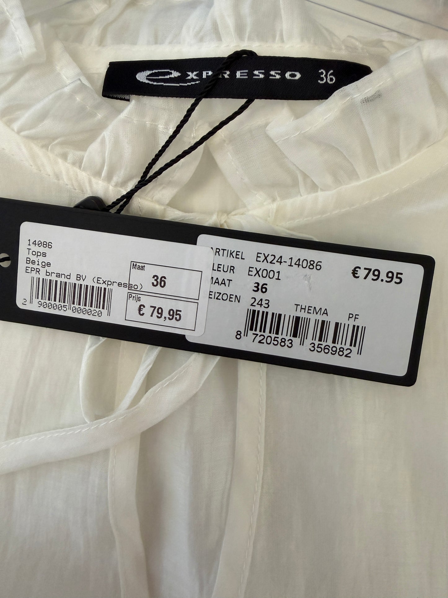 Expresso shirt lange mouw NIEUW S