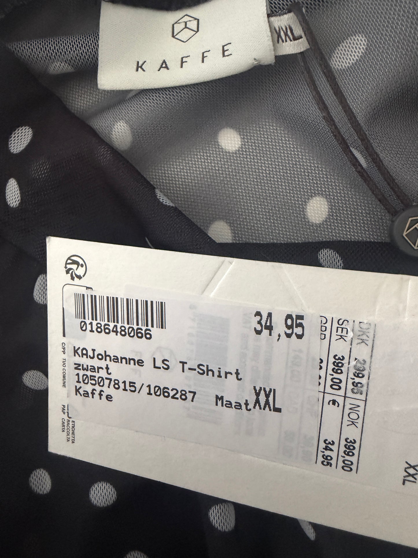 Kaffe shirt lange mouw NIEUW XXL