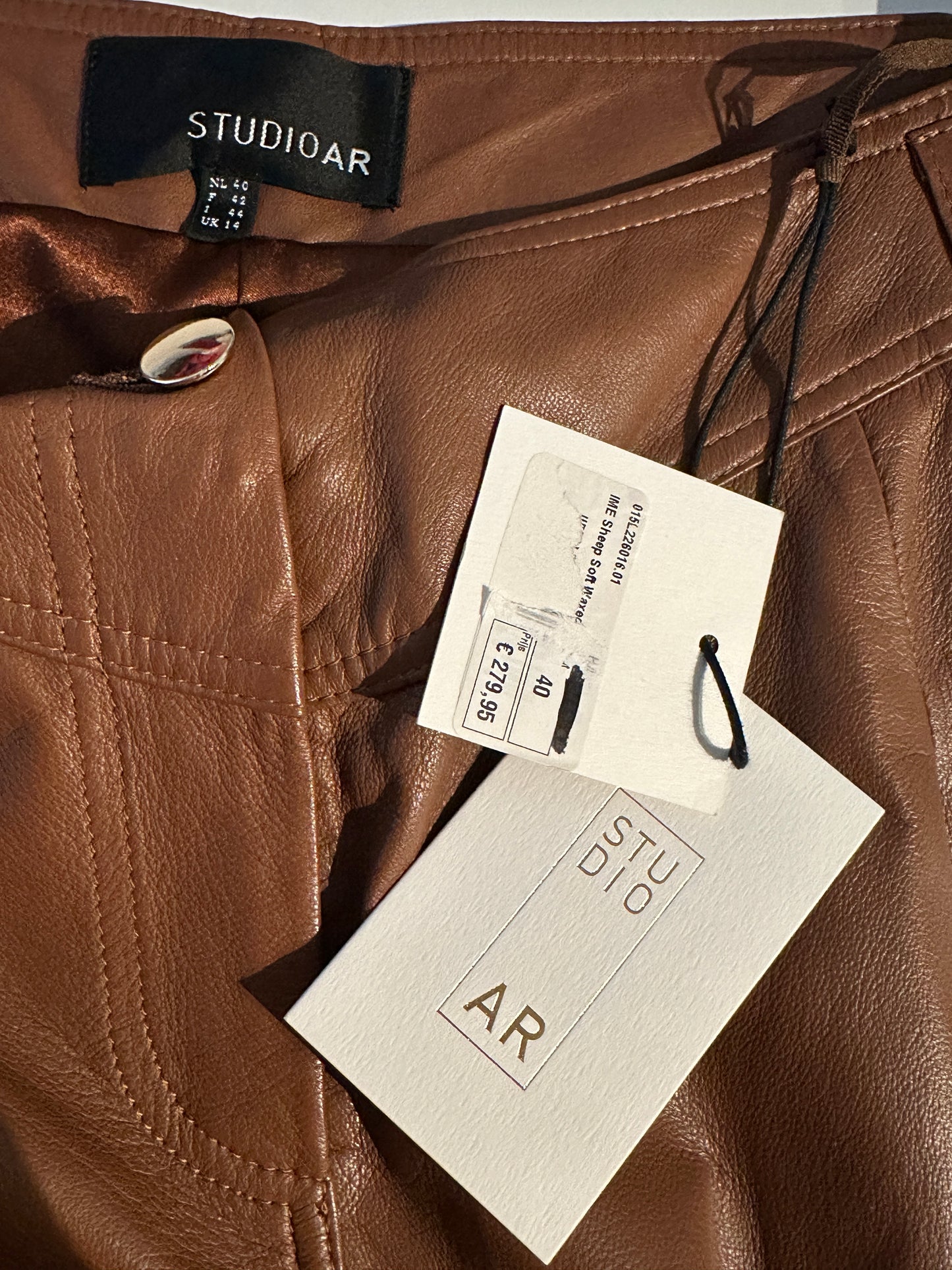 Studio Ar Arma broek leer bruin L