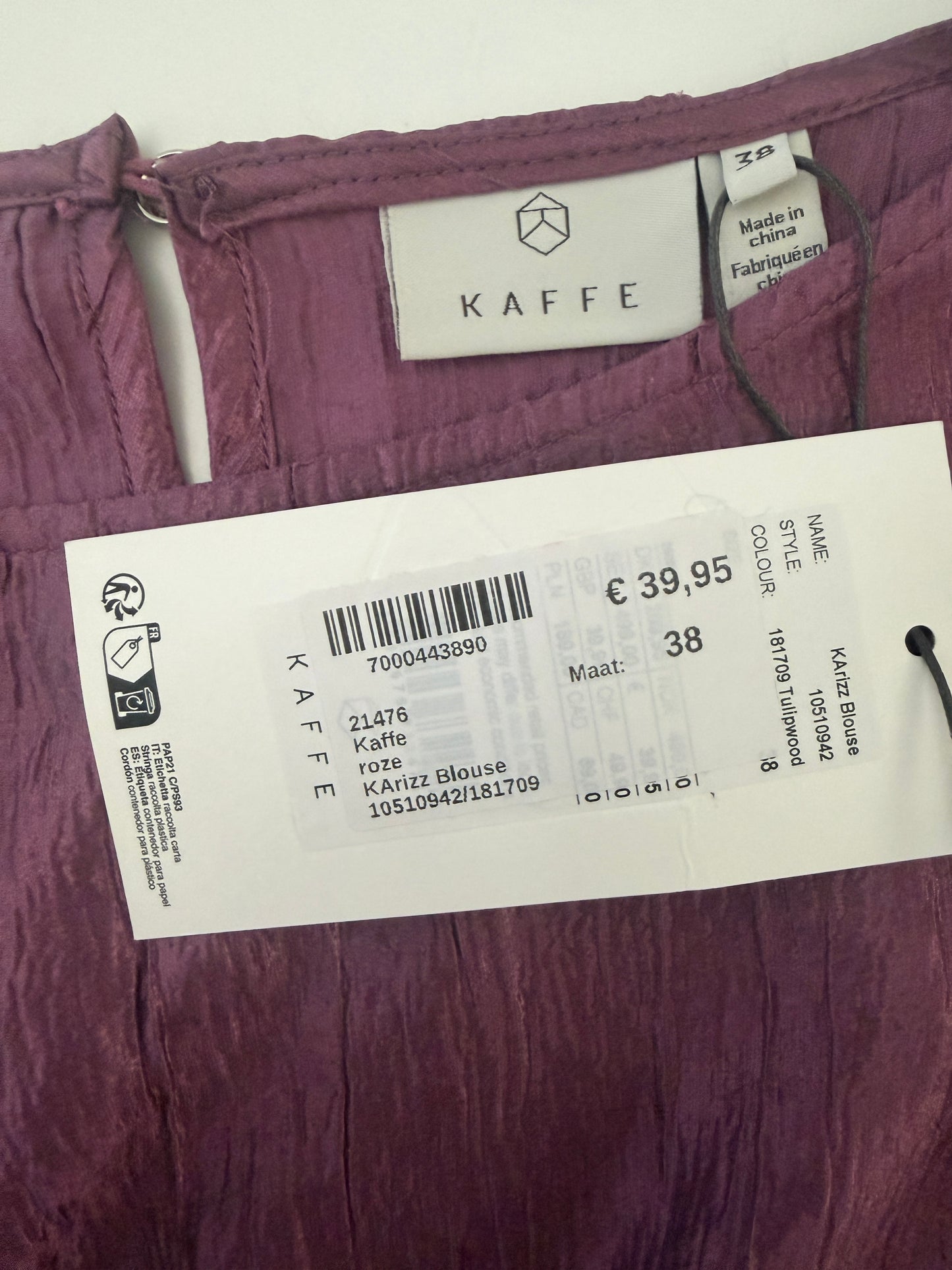 Kaffe shirt lange mouw NIEUW (meerdere maten)