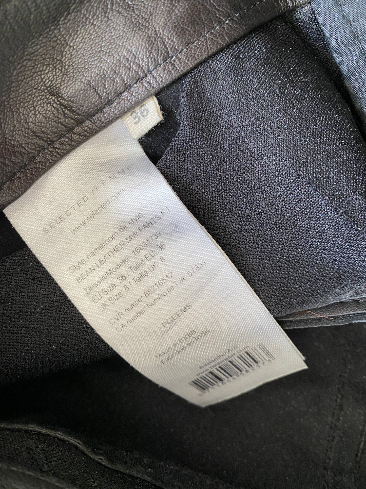 Selected Femme broek leer S