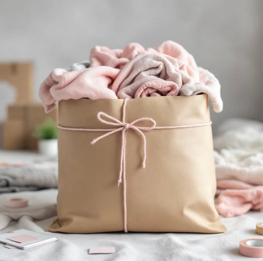 Gratis kleding inleveren bij Debberies – kleding in tassen klaar om opgehaald of opgestuurd te worden, voor de webshop of een goed doel, vanuit Goirle en heel Nederland.”