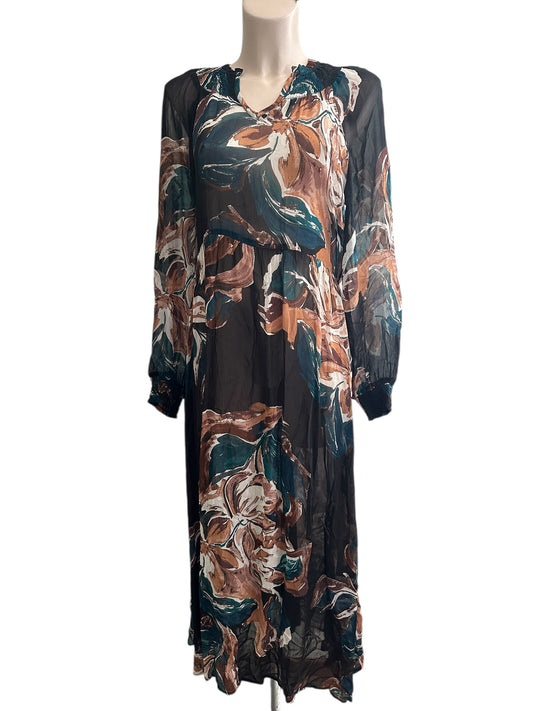 Cream maxi jurk NIEUW S