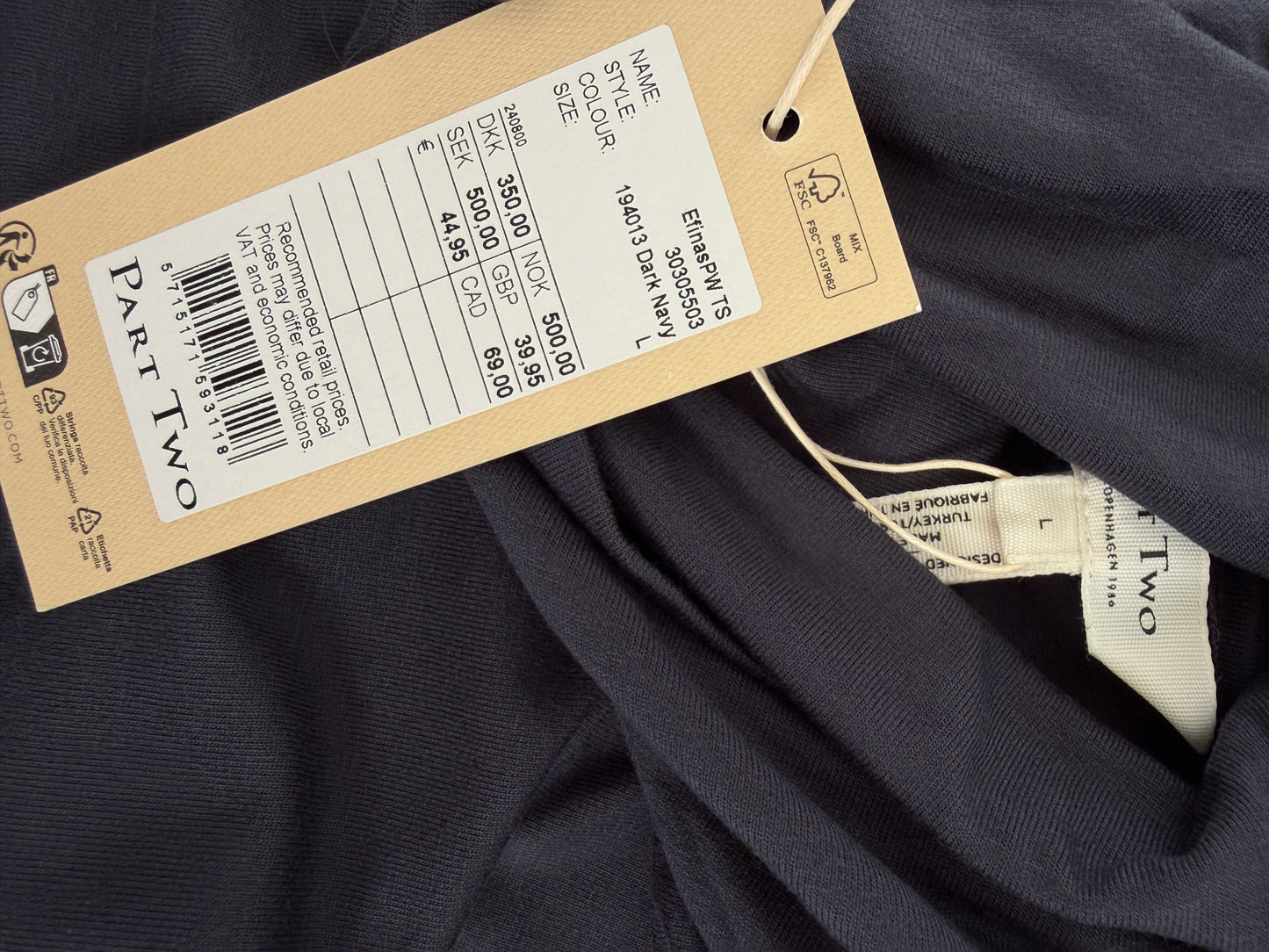 Part Two shirt lange mouw NIEUW L