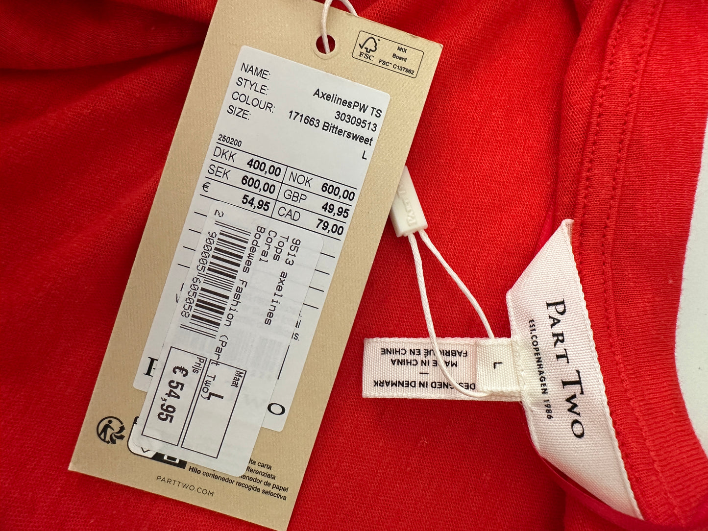 Part Two shirt NIEUW L