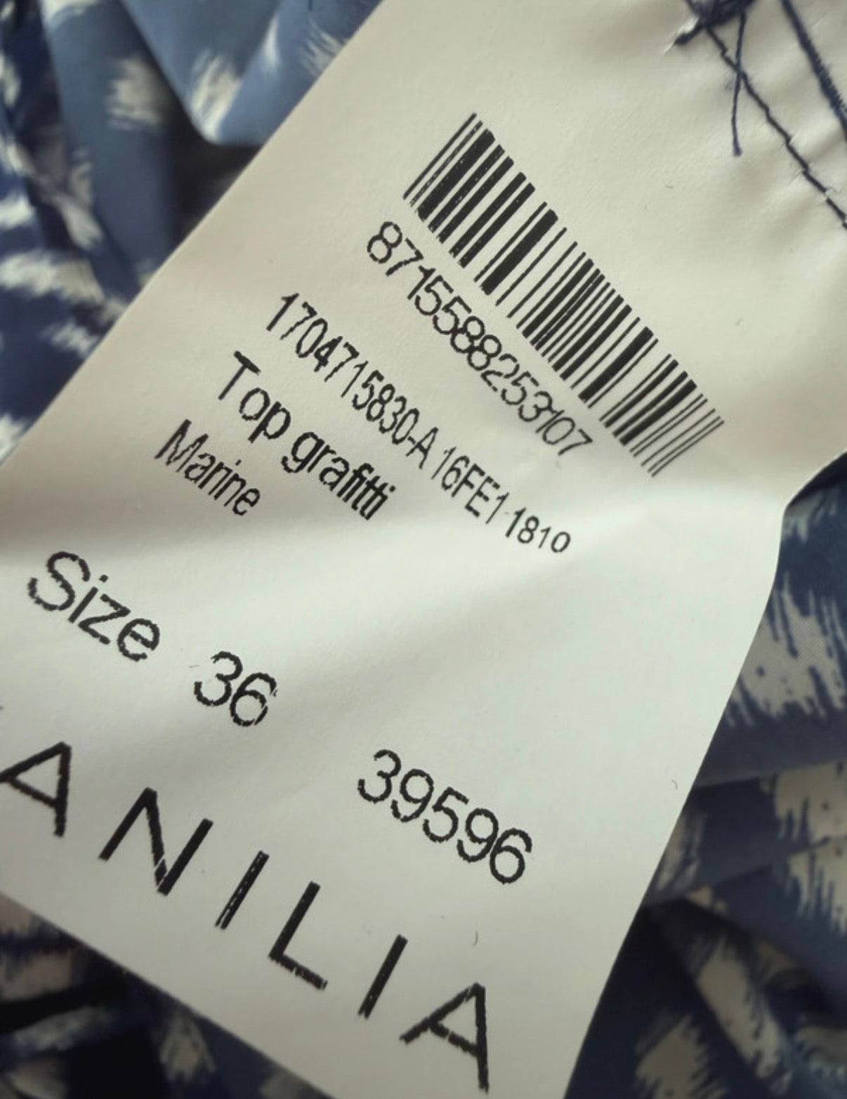 Vanilia shirt lange mouw S